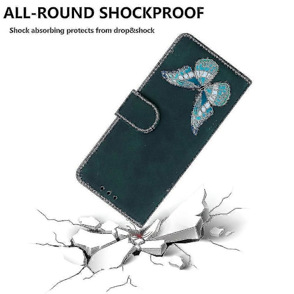 Fodral för Nokia X10/ X20 Fjäril Skydd Premium Läder Magnetisk - Rosa Green