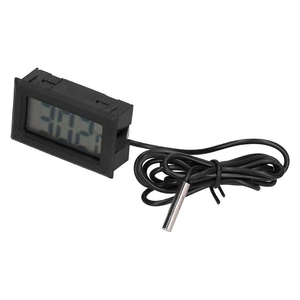 Digital Elektronisk Temperaturmätare Svart ABS LCD Termometer med Extern Sond