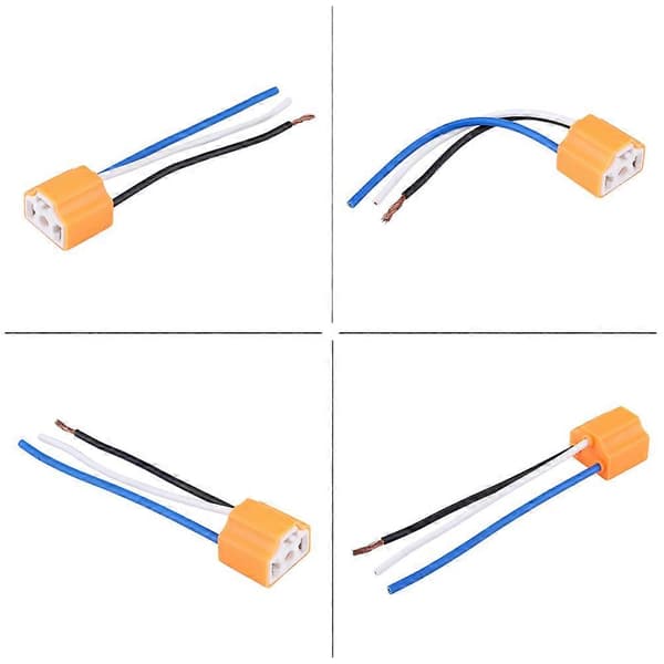 2 stk. hun keramisk forlygte stik adapter fatning til H4/9003/HB2