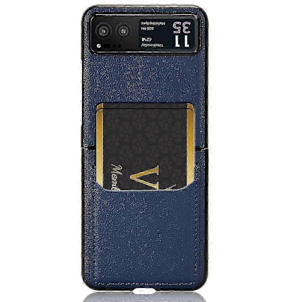 För Motorola Razr 40 5G PU Läder+PC Kortplats Fodral Litchi Textur Stötsäkert Mobilskal - RödP20211224297 Blue