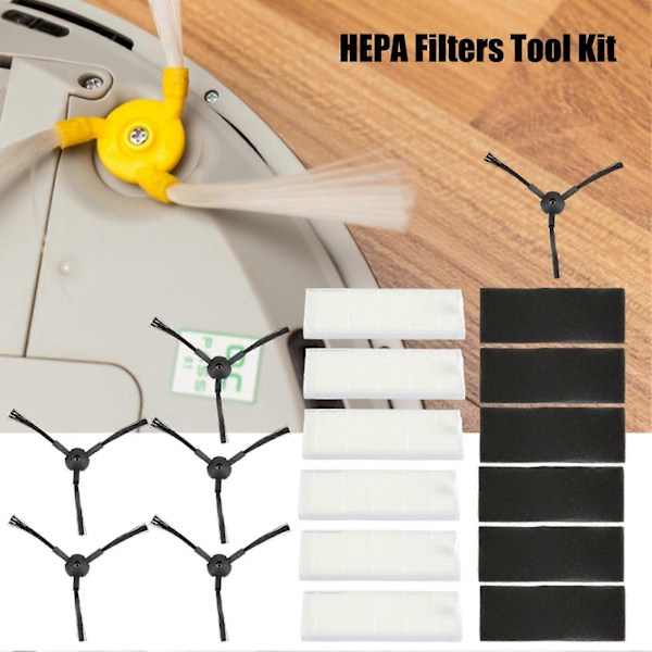 Reservedeler til støvsuger, sidebørste &amp; HEPA-filtre verktøysett for ILIFE A6 A4 A4s robot