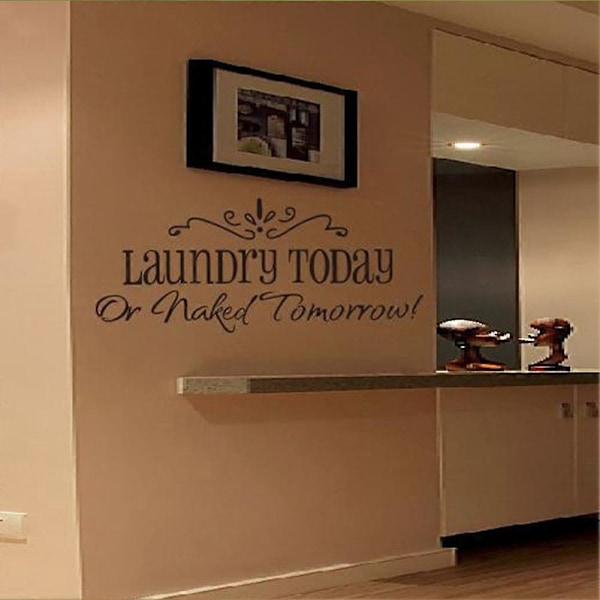 Laundry Today -kirjain irrotettava itseliimautuva seinätarra seinämaalaus huoneen sisustus