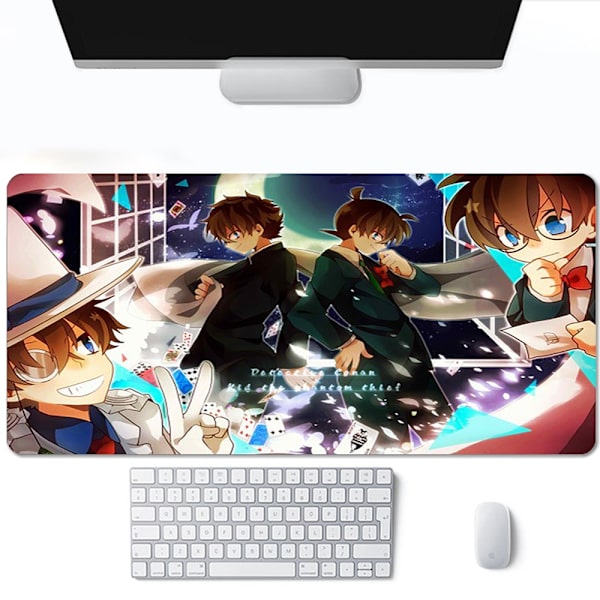 Anime Detektiv Conan Spelmatta Tillbehör Gamer Full Gummi Musmatta Matta 2mm Tjock Tangentbord Skrivbordsunderlägg A15 250x290x2mm