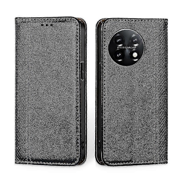 Grid Texture PU-deksel for OnePlus 11 Black