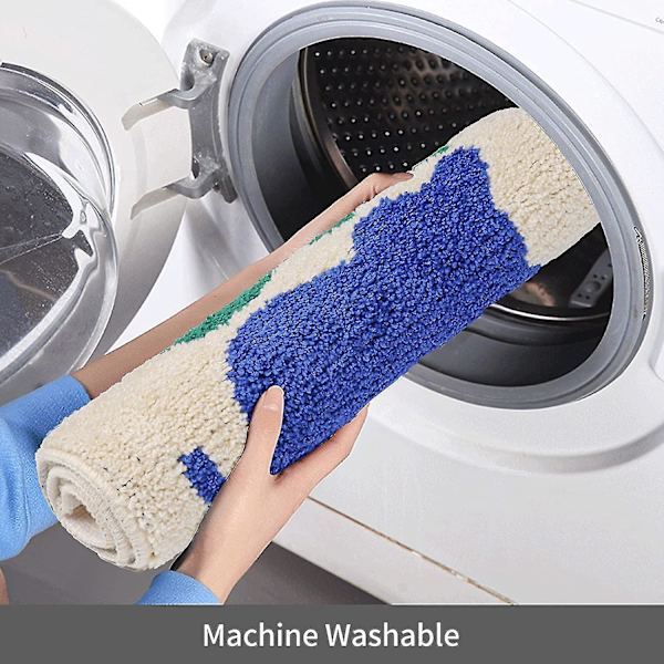 Badrumsmatta, Halkfri Söt Tecknad Anka Badrumsmatta, Ultra Mjuk Vattenabsorberande Badrumsmatta, Maskintvättbar Badrumsmatta För Badkar, Dusch Och Badrum (1 White-cat