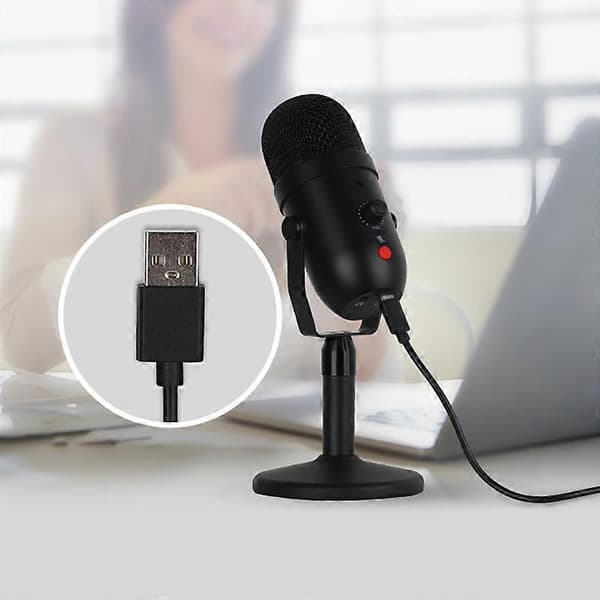 USB Mikrofon Professionella Kondensatormikrofoner för PC Dator Laptop Inspelningsstudio Sång Spel Streaming