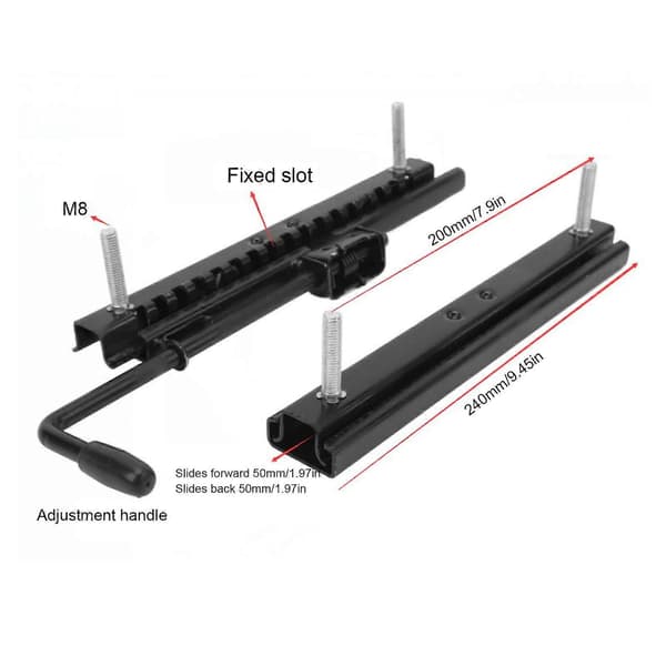 Sitskena Hög Hårdhet Justerbar 240mm Längd Stabil Sitsmonteringskena för Gokart DIY