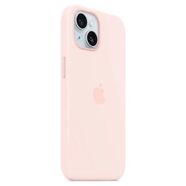 For iPhone 15 Deksel Kompatibelt med MagSafe Anti-ripe Silikon Telefondeksel - Rød Pink