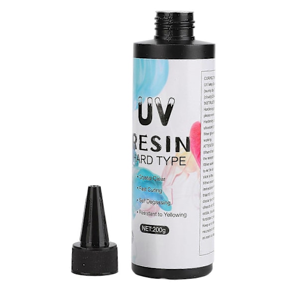 UV Resin Håndlaget DIY Transparent Farge Anti-gulning Hurtigherdende Klar UV Lim Lim for Håndverksdekorasjoner 200g