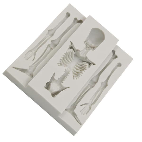 Skull Skeleton Chokolade Silikoneforme 3D Skelet Knogle Silikoneform til Slik Cookie Fremstilling DIY Bagning