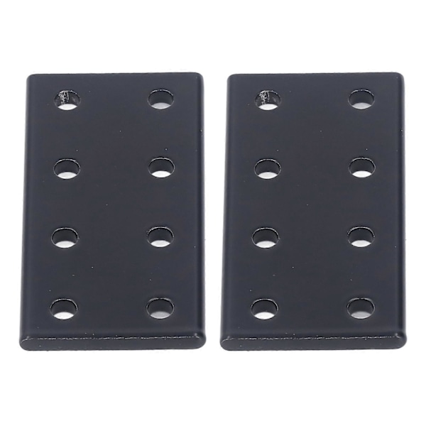 2 stk. 8-hullers samleplade, rektangulær, aluminiumslegering, til bord, seng, sort