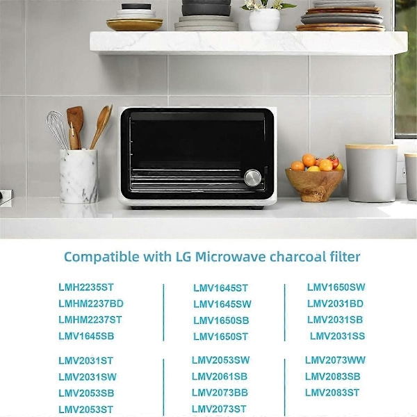 5230W1A003A Mikrobølgeovn Kulfilter Udskiftning til Mikrobølgeovn Filter Erstatter LMV1650ST LMV1650SW