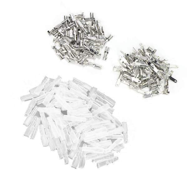 Spade Krympe Terminaler Hun Han 50 stk./Hver med 100 stk. Isolerede Muffe 2.8mm Sølv
