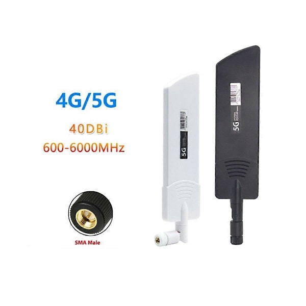 2 STK 5G/3G/4G/ Fuld Bånds Omni Trådløs Smart Meter Router Modul Forstærkning 40DBi Antenne, Hvid SMA Han