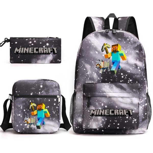 MINECRAFT Ryggsäck Skolväska för Barn Pojkar Flickor Spel Tryckt Student Bokväska Skolmaterial deep blue