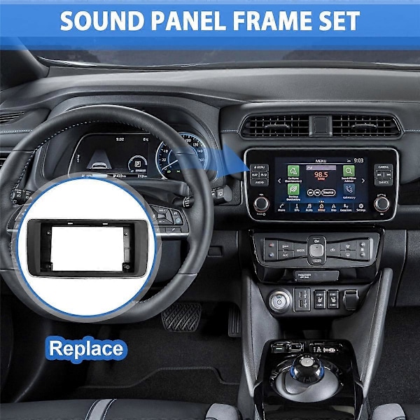 9 Tum Bilradio Ram Fascia Adapter Dekoder Android Radio Dash Monteringspanel Kit för Leaf 2018+ Vänsterstyrd