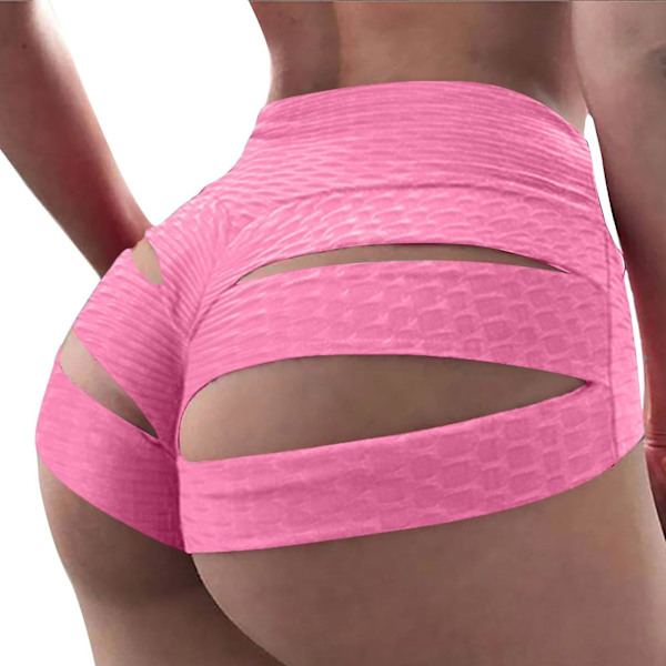 Tflycq Dam Byxor med Hög Midja, Hel Färg, Bandage, Svettiga Byxor, Yoga Shorts Pink XL