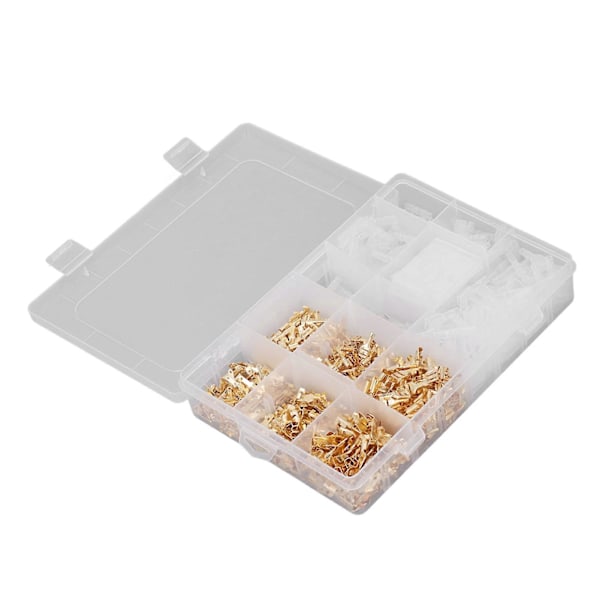 900 stk Sett Mannlig Hunn Spade Terminal 2.8mm 4.8mm 6.3mm Isolert Ledning Krympekontakter med Isolerende Hylser Kit
