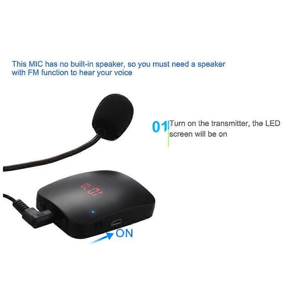 Trådløs mikrofon FM-radiosender headset krage Tour Guide Clip-On MIC