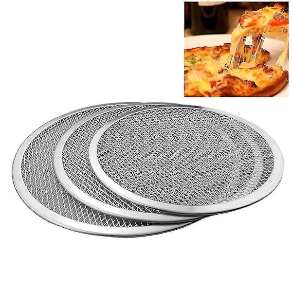 Hopeup Aluminium Förtjockad Non-stick Nät Rund Pizza Mesh Pan Bakplåt Köksredskap