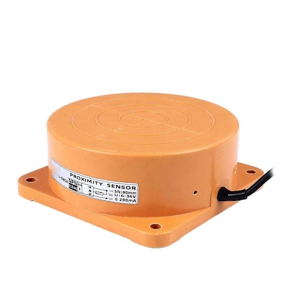 Induktiv Givare NPN 3 Trådar Normalt Öppen Metallavkännande Givare 80mm Detektionsavstånd DC6?36V