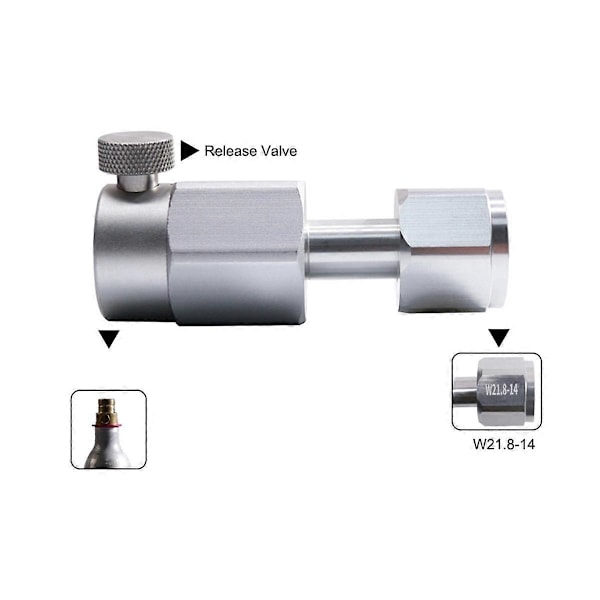 CO2 Påfyldningsgas Adapter, W21.8 CO2 Tank til Quick Connect Beholder Adapter til DUO/ART/TERRA/ Maker Maskine