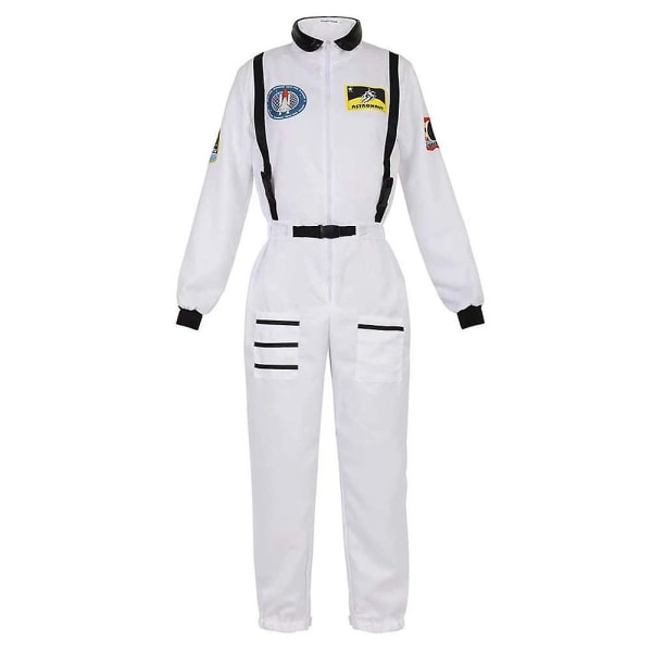 Halloween Astronaut Cosplay Kostym Personlig Space Man Rollspel Bodysuit För Kvinnor Män White Adult 160