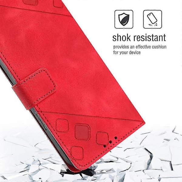 Etui til iPhone 12 Pro Deksel Flip Magnetisk Lær Lommebok Kortholder Kompatibel med iPhone 12 Pro Etui Red