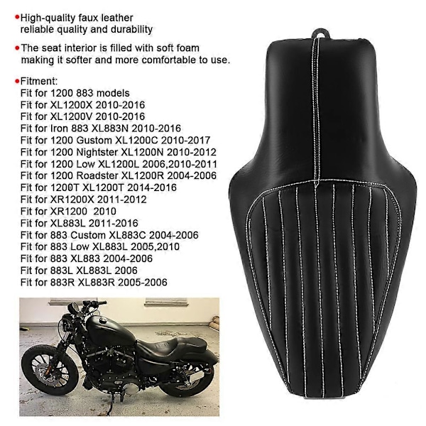 Fører Passager To-Up Sædehynde Motorcykel Dele Passer til XL Iron 883 1200 48 Lodret Stribe