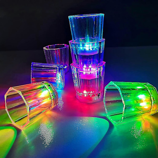 Lysende Shotglas Sæt Med 24 Festartikler Voksne Shotkopper Til Fest LED Blinkende Drikkeglas Selvlysende