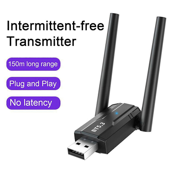 Mottaker Sender Høyytelses Raskere Overføring Lengre Rekkevidde USB Bluetooth-kompatibel 5.3 Adapter
