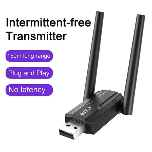 Receiver Transmitter Højtydende Hurtigere Transmission Længere Rækkevidde USB Bluetooth-kompatibel 5.3 Adapter