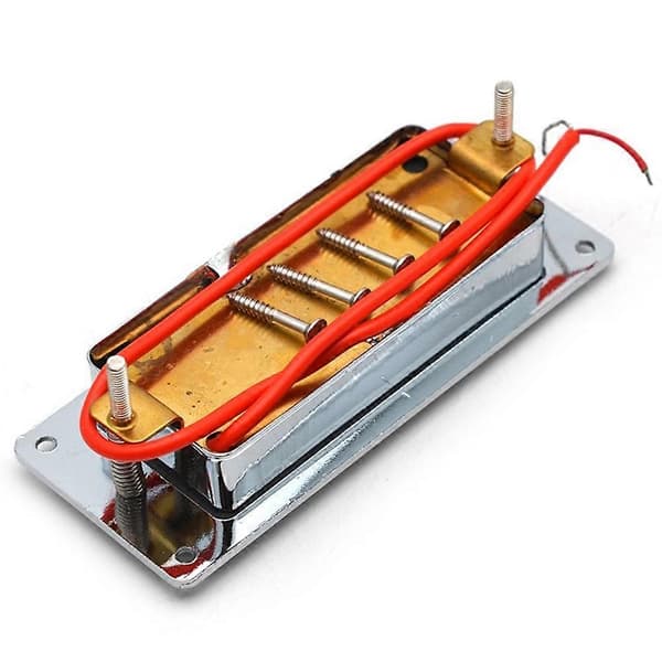 2 Line 68X29MM Mini Elektrisk Gitarr Humbucker Pickup med Metallram för LP Gitarr Krom, Hals och Stall