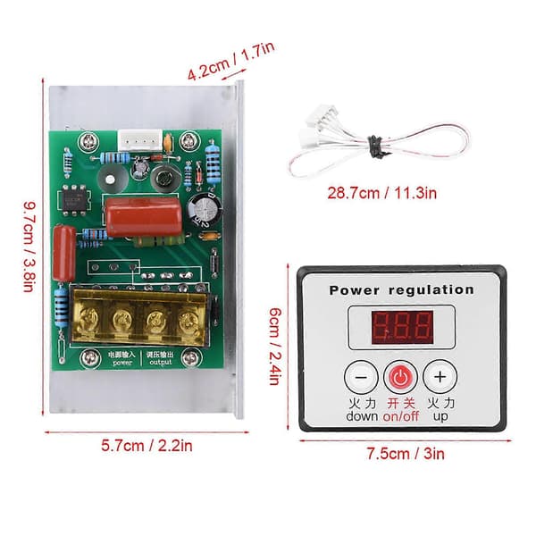 6000W SCR Digital Spændingsregulator Hastighedsregulering Lysdæmper Termostat AC 220V