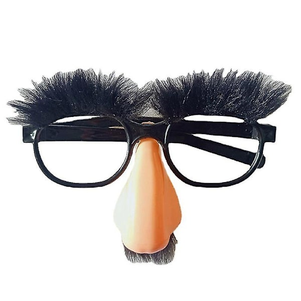 Fejkglasögon och Mustasch Rolig Vuxen Stor Näsa Högtidsmaterial White