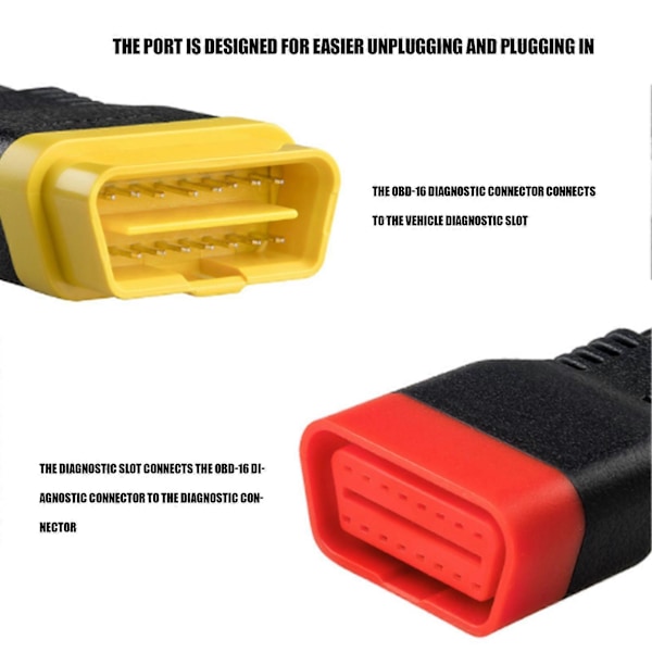 OBD2 OBDII Förlängningskabel TPU Hane Till Hona Diagnostisk Anslutningskabel Adapter för X431