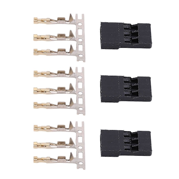 100 stk. 11.010 Hann JR Plugg DIY JR Pin Kit Gullbelegg JR Kontakt for Elektronisk Utstyr