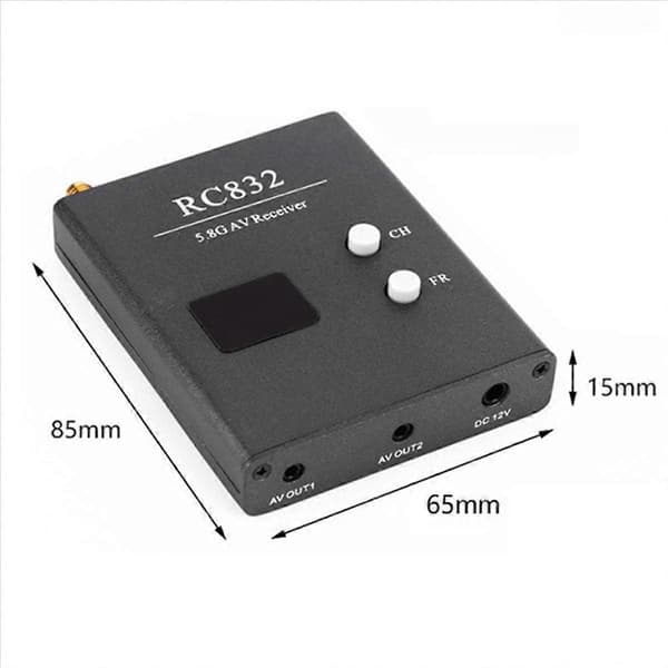 RC832 FPV Mottaker 5.8GHz 48CH RC832 AV Mottaker med Antenne for FPV Multikopter RC Quadcopter