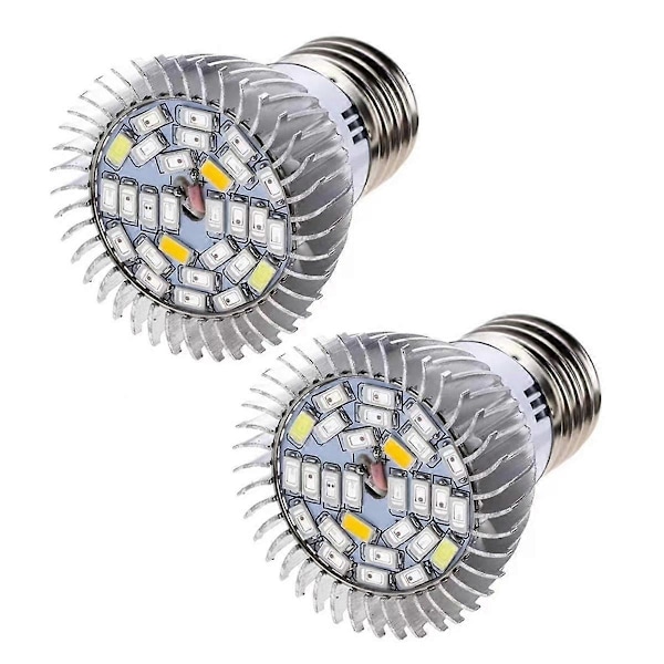2kpl E27 Kasvivalo 85-265V Täyden Spektrin Led Kasvivalo Hydroponiseen Sisäpuutarhaan Kasvihuoneeseen 28W