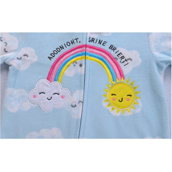 2023 Höst Vinter Varm Nyfödd Baby Sparkdräkt Pyjamas Fleece Fot-inlindad Jumpsuit Bebis Flicka Tecknad Söt Pjms style 1 3M