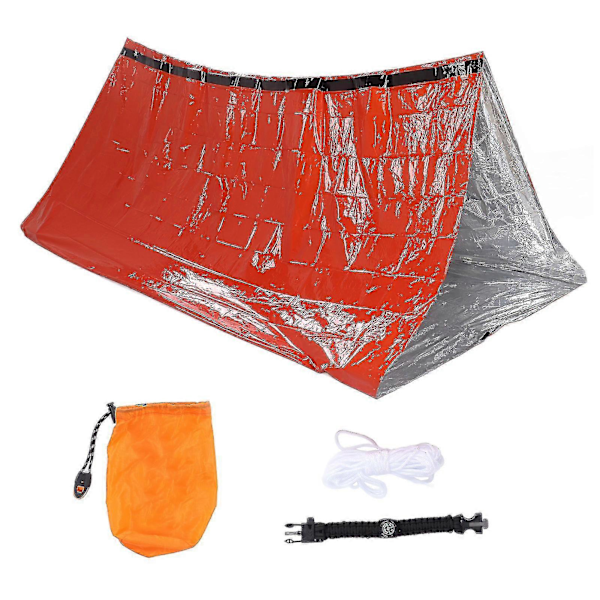 Tält Nödöverlevnadsskydd Enkellager Varmt Aluminiumtält Med Armband För Jordbävningshjälp Orange