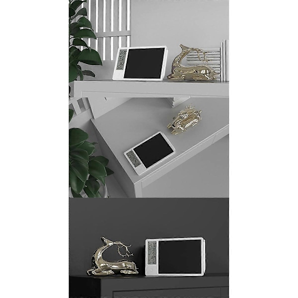 Klokke Kalender LCD Skrivebrett Elektronisk Digital Grafisk Tegne Vær Pad Temperatur Fuktighetsdisplay