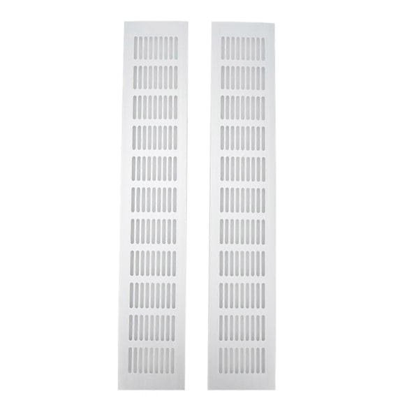 2 stk. Luftventilationsgitter Aluminiumlegering Rektangulær Ventilationsplade til Skab Skoskab Garderobe 80x450mm