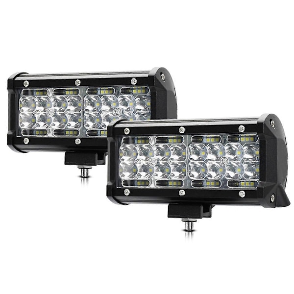 7 Tommers LED Lysbar, 120W 12000Lm LED Pod Lys Arbeidslys, Spot Flood Combo Beam Off Road Lys Pods Tåkelys 2STK