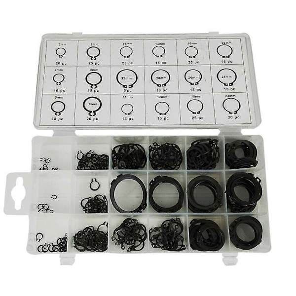 300 st Circlips för axel C Typ Cir Clip Sorterat Kit Axel Låsring Lagerhållare Circlip Brickor
