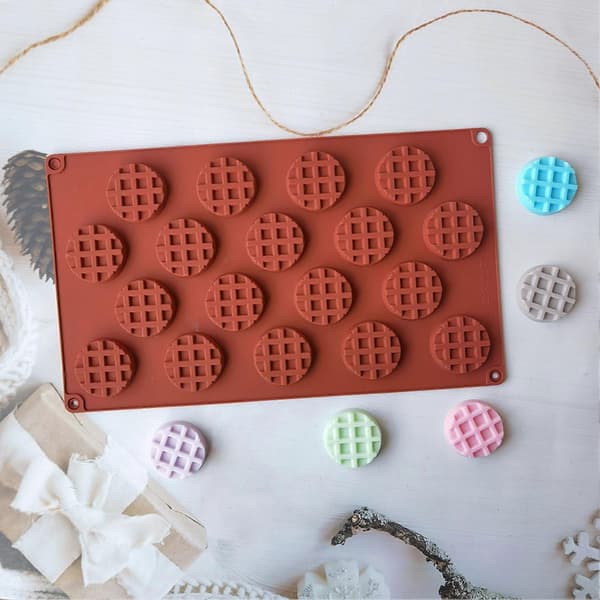 Vaffelform 18 hulrom DIY silikon rund form sjokoladeform for baking
