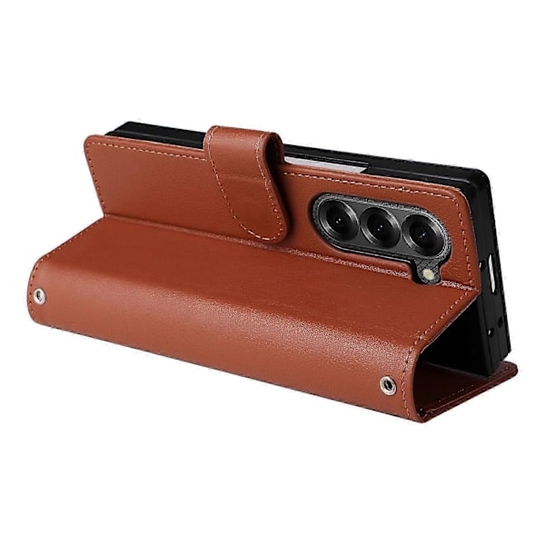 För Samsung Galaxy Z Fold6 5G Läderfodral Plånbok Kortfack Telefonskal s20241212192 Brown