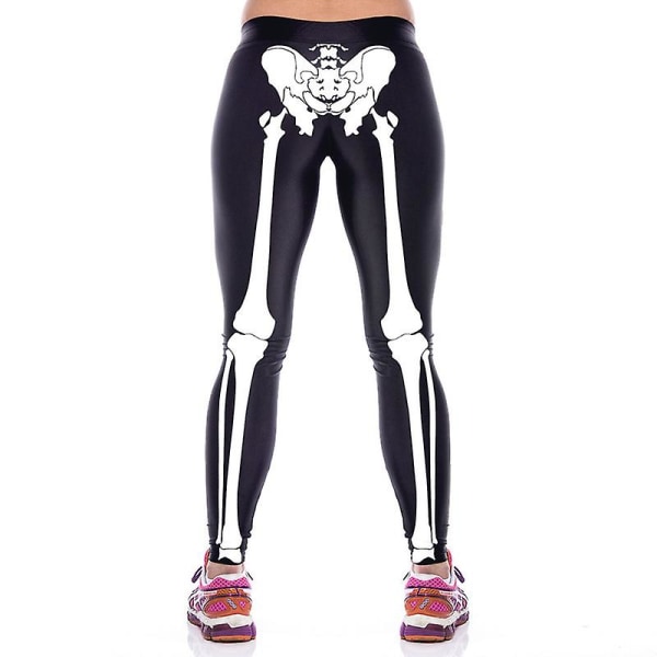 Högmidjade leggings för kvinnor med print Mjuka fula atletiska stretchiga modebyxor för fester style 6 L