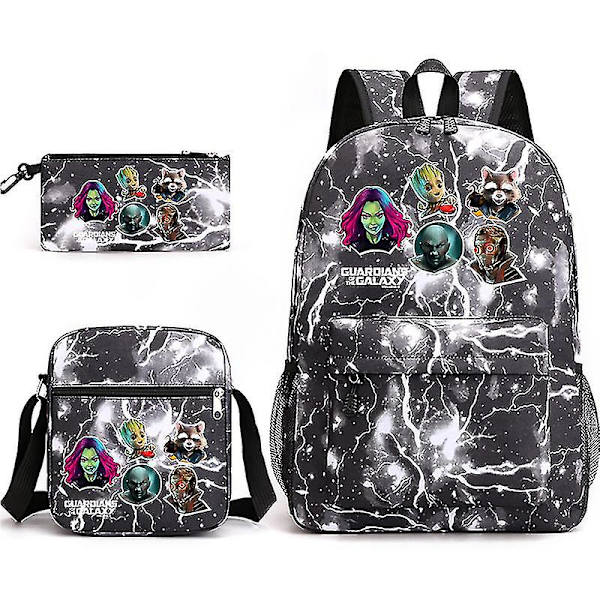Guardians Of The Galaxy 3-pack Ryggsäckar Cartoon Barn Pojkar Flickor Skolväska Lättvikts Studenter Vattentät Kapacitet Mochilas style 14