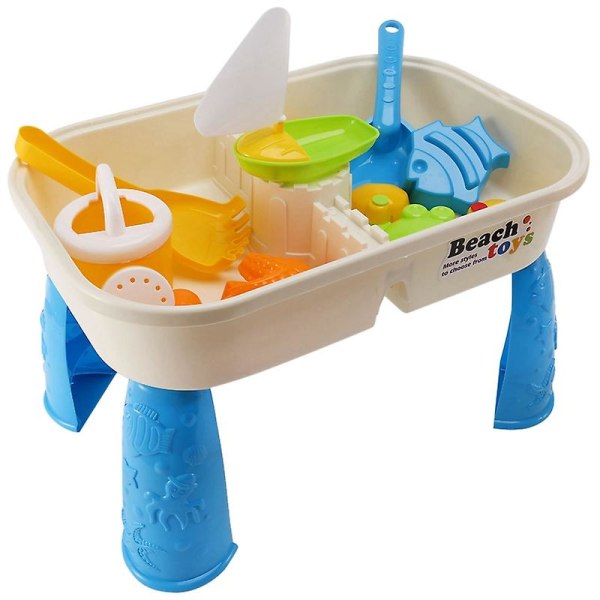 Sand- och vattenbordsset med lock, strandlekset för barn, sommar
